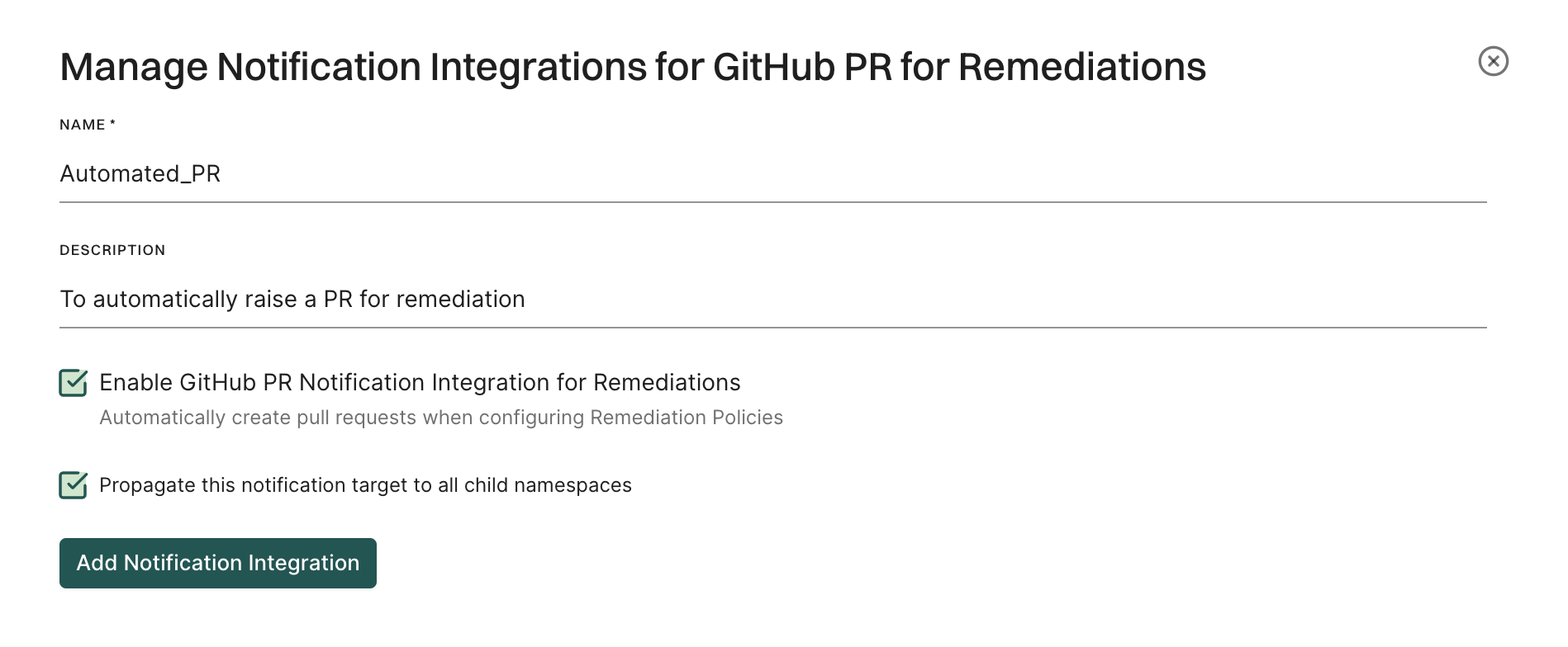 Add GitHub PR for Remediation