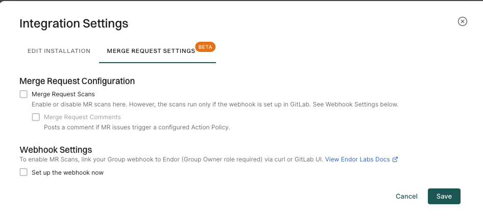 GitLab App MR scan setup