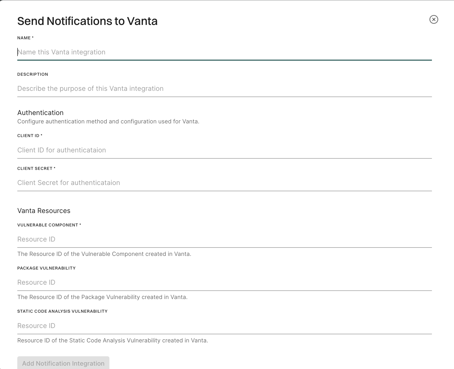 Add Notification Integration