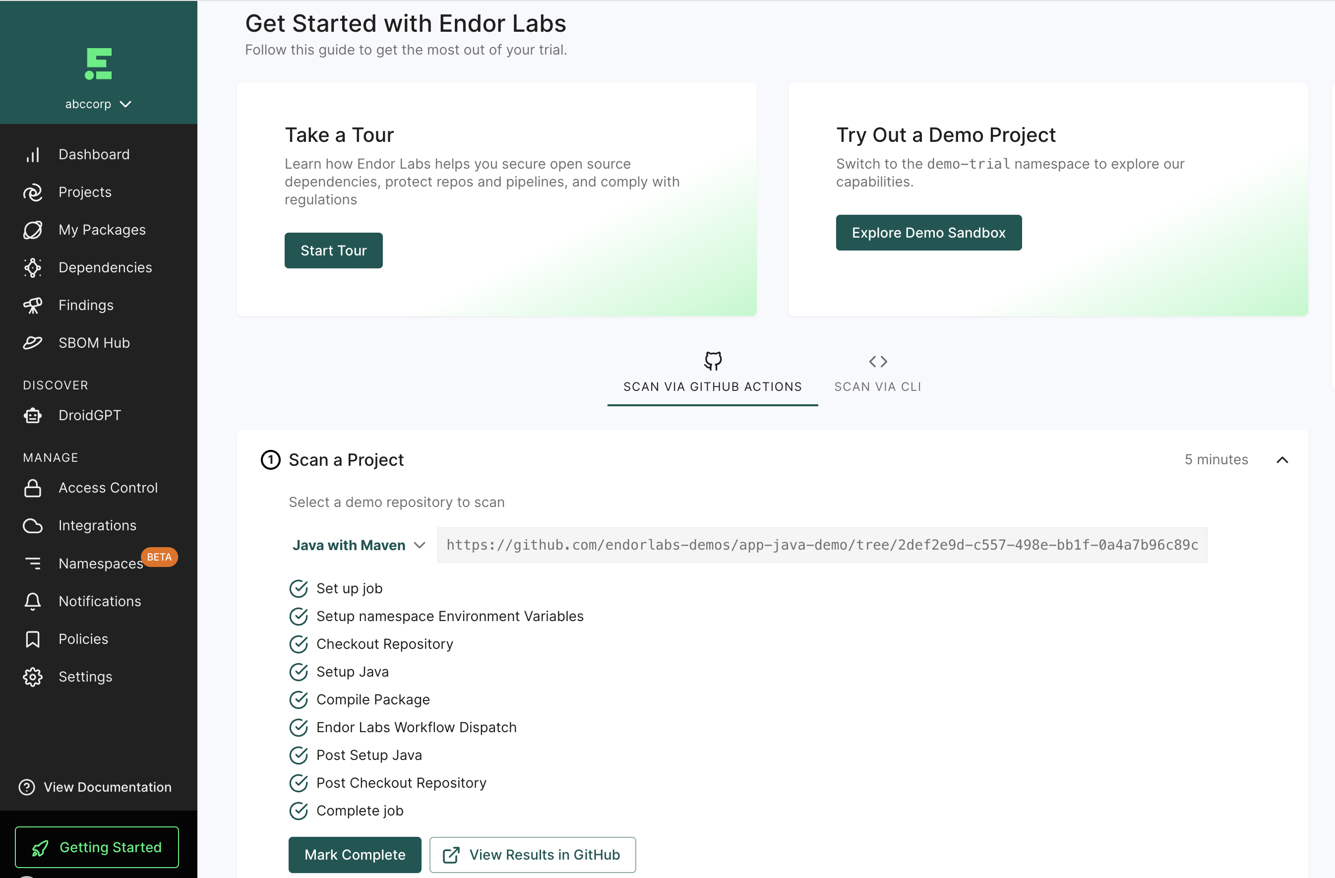 Getting Started with Endor Labs