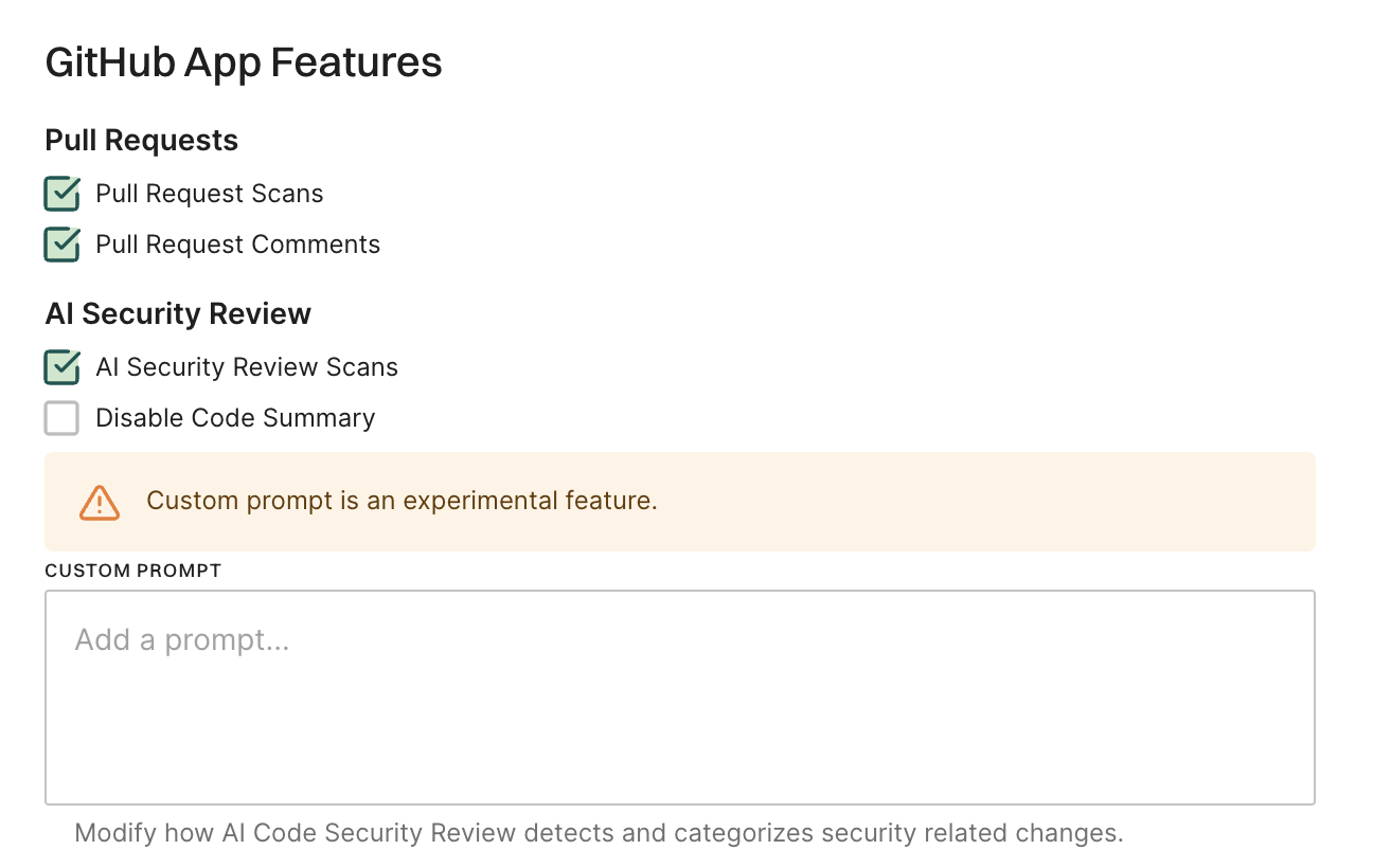 Scan profile for AI security review