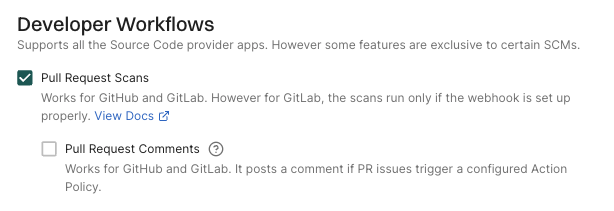 Configure MR scans for selected projects